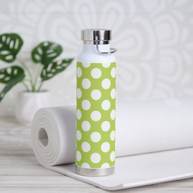Green Polka Dots, Polka Dot Pattern, Dots, Dotted Water Bottle (Yoga)