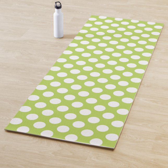 Green Polka Dots, Polka Dot Pattern, Dots, Dotted Yoga Mat (In Situ)