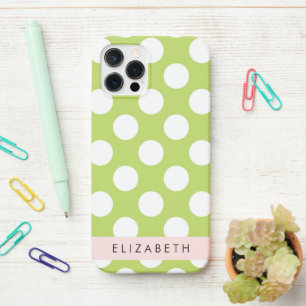 Green Polka Dots, Polka Dot Pattern, Your Name iPhone 12 Pro Case