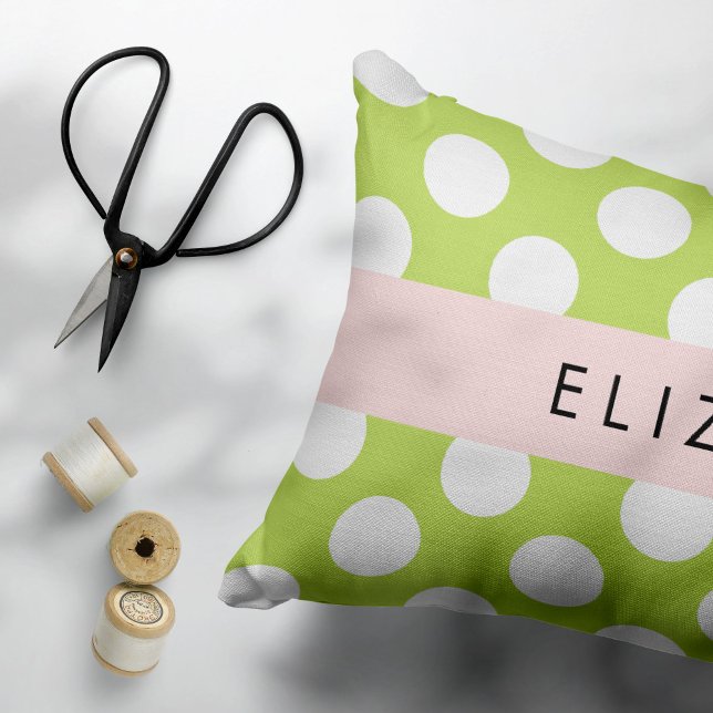 Green Polka Dots, Polka Dot Pattern, Your Name Pillowcase (Creator Uploaded)