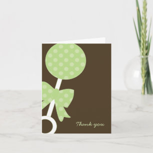 Green Polka Dots Rattle Thank You Notes