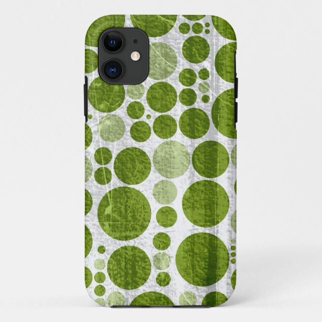 Green polka dots seamless grunge background 2 Case-Mate iPhone case (Back)