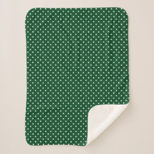 Green Polka Dots Sherpa Blanket