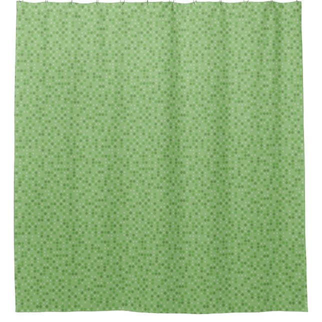Green Polka Dots Shower Curtain (Front)