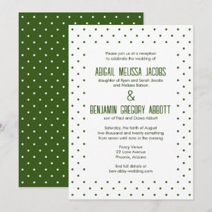 Green Polka Dots with 2 Sets Bride's Parents Invitation