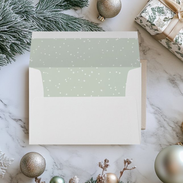 Green polkadot  envelope (green dot and star envelope)