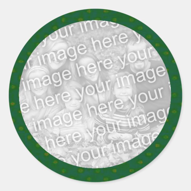 Green Polkadot Photo Sticker Template (Front)