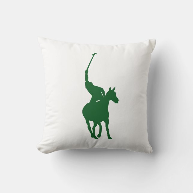 Green Polo Player Pillow (Front)