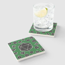 Green Polyhedral Dice Coaster