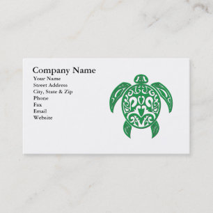 Green Polynesian Sea Turtle Business Card