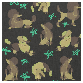 Green Poodles Fabric