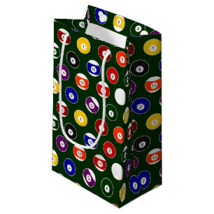 Green Pool Ball Billiards Pattern Small Gift Bag