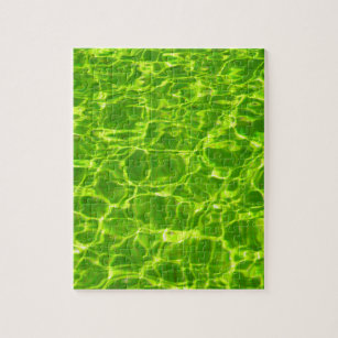 Green Pool Water Patterns Neon Colourful Bright Jigsaw Puzzle