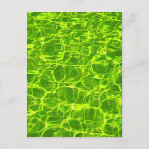 Green Pool Water Patterns Neon Colourful Bright Postcard