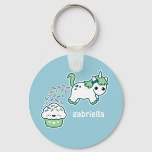 Green Pooping Unicorn Key Ring