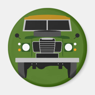Green Pop art Classic MK3 Land Rover Magnet