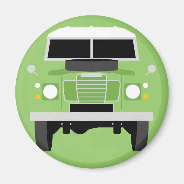 Green Pop art Classic MK3 Land Rover Magnet (Front)