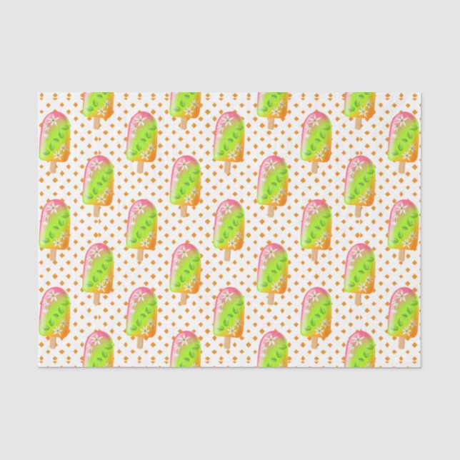 Green Popsicles 3 Tissue Paper (Front)