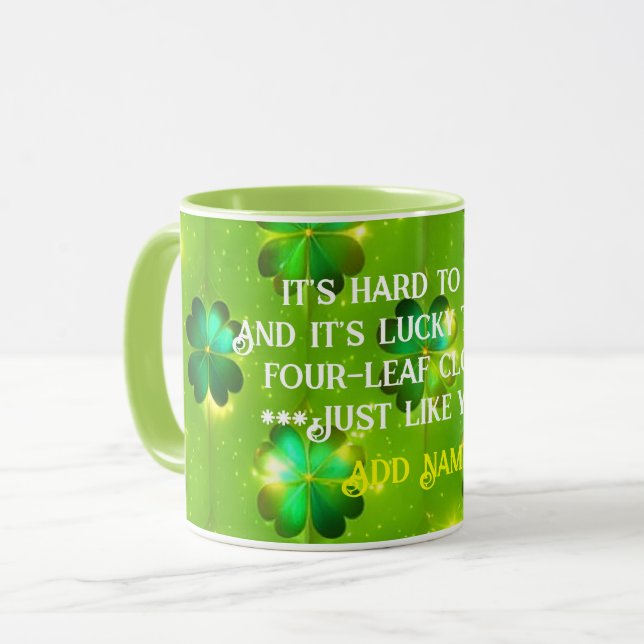 Green Popular St Patrick's Day Clover Collection Mug (Front Left)