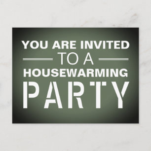 Green Poster Housewarming Party Invitation Postcard