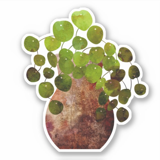 Green potted plant tree transparent sticker (Front)