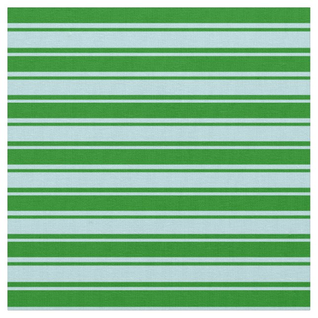 Green & Powder Blue Coloured Stripes/Lines Pattern Fabric (Close Up)