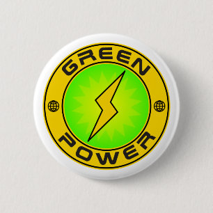 Green Power III 6 Cm Round Badge
