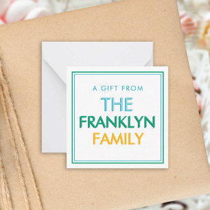 Green Preppy Personalised Family Gift Enclosure Card