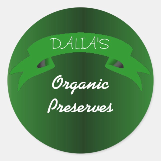 Green preserves jelly and jam label (Front)
