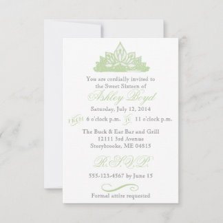 Green Princess Sweet Sixteen Invitation