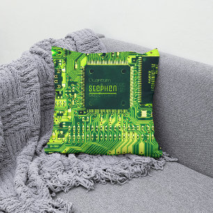 Green printed circuit board • Geek electronic PCB Cushion