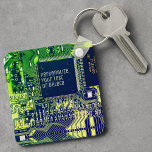 Green printed circuit board • Geek electronic PCB Key Ring<br><div class="desc">Detailed photograph of a printed circuit board, perfect for engineers, electronics and computer techies.
Printed circuit's main colour: green.</div>