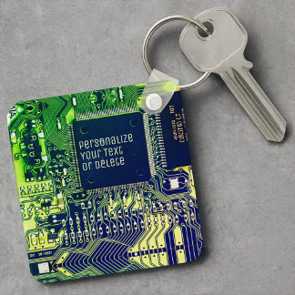 Green printed circuit board • Geek electronic PCB Key Ring