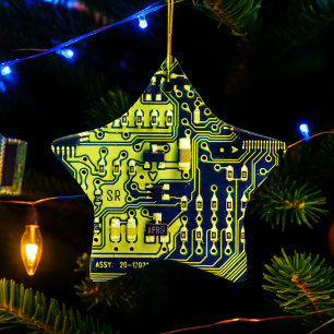 Green printed circuit board Geek PCB Personalised Ceramic Ornament