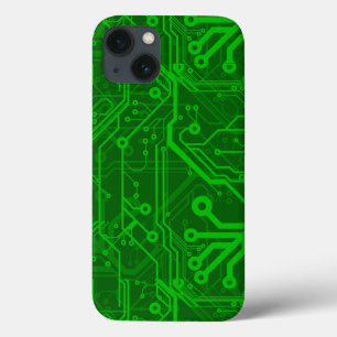 Green Printed Circuit Board Pattern iPhone 13 Case