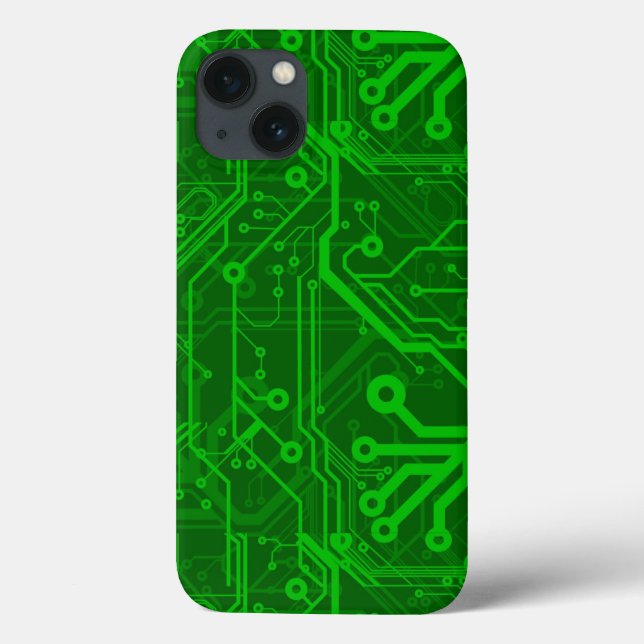 Green Printed Circuit Board Pattern Case-Mate iPhone Case (Back)