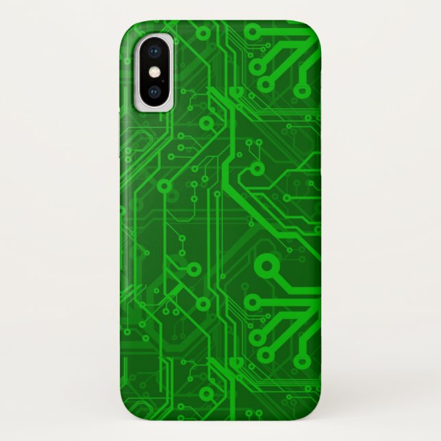 Green Printed Circuit Board Pattern Case-Mate iPhone Case (Back)