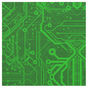 Green Printed Circuit Board Pattern Fabric