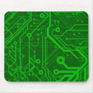 Green Printed Circuit Board Pattern Mouse Pad