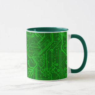 Green Printed Circuit Board Pattern Mug
