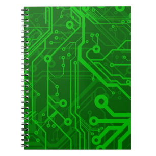 Green Printed Circuit Board Pattern Notebook