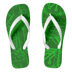 Green Printed Circuit Board Pattern Thongs