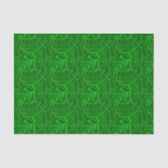 Green Printed Circuit Board Pattern Tissue Paper (Front)