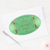 Green Product Label Faux Gold Ornate Decor Borders