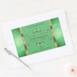 Green Product Label Faux Gold Ornate Decor Borders
