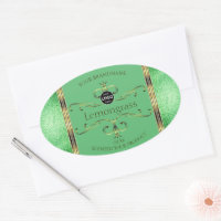 Green Product Labels Ornate Faux Gold Decor Logo