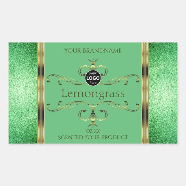Green Product Labels Ornate Faux Gold Decor Logo (Front)