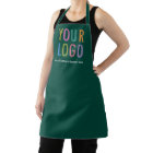Green Promotional Apron Custom Business Logo Bulk