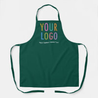 Green Promotional Apron Custom Business Logo Bulk
