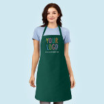 Green Promotional Apron Custom Business Logo Bulk<br><div class="desc">Easily personalise this all-over-print green apron with your own company logo or picture and custom text. The text can be a name, business tagline, website address, social media handle, or other personalised text to express yourself. Available in green and other colours (all colours are customisable). Available in large, medium, and...</div>